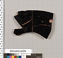 Terracotta fragment of a kylix (drinking cup), Terracotta, Greek, Attic