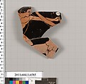Terracotta fragment of a kylix (drinking cup), Terracotta, Greek, Attic