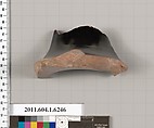 Terracotta fragment of a kylix (drinking cup), Terracotta, Greek, Attic