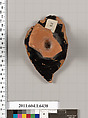 Terracotta fragment of a kylix (drinking cup), Terracotta, Greek, Attic