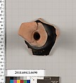 Terracotta fragment of a kylix (drinking cup), Terracotta, Greek, Attic
