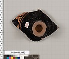 Terracotta fragment of a kylix (drinking cup), Terracotta, Greek, Attic