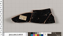 Terracotta fragment of a kylix (drinking cup), Terracotta, Greek, Attic