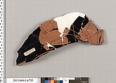 Terracotta fragment of a kylix (drinking cup), Terracotta, Greek, Attic
