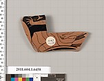 Terracotta fragment of a kylix (drinking cup), Terracotta, Greek, Attic