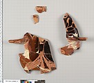 Terracotta fragments of a kylix (drinking cup), Terracotta, Greek, Attic