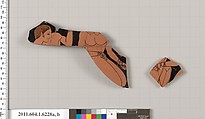 Terracotta fragments of a kylix (drinking cup), Attributed to Thorvaldsen Group, Terracotta, Greek, Attic