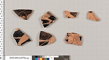 Terracotta fragments of a kylix (drinking cup), Terracotta, Greek, Attic