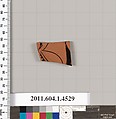 Terracotta fragment of a kylix (drinking cup), Terracotta, Greek, Attic