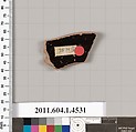Terracotta fragment of a kylix (drinking cup), Terracotta, Greek, Attic