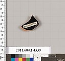 Terracotta fragment of a kylix (drinking cup), Terracotta, Greek, Attic