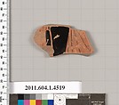 Terracotta fragment of a kylix (drinking cup), Terracotta, Greek, Attic