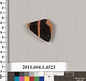 Terracotta fragment of a kylix (drinking cup), Terracotta, Greek, Attic