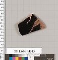 Terracotta fragment of a kylix (drinking cup), Terracotta, Greek, Attic