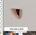 Terracotta fragment of a kylix (drinking cup), Terracotta, Greek, Attic