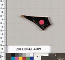 Terracotta fragment of a kylix (drinking cup), Terracotta, Greek, Attic