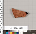 Terracotta fragment of a kylix (drinking cup), Terracotta, Greek, Attic