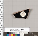 Terracotta fragment of a kylix (drinking cup), Terracotta, Greek, Attic