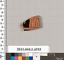 Terracotta fragment of a kylix (drinking cup), Terracotta, Greek, Attic