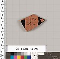 Terracotta fragment of a kylix (drinking cup), Terracotta, Greek, Attic