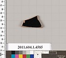 Terracotta fragment of a kylix (drinking cup), Terracotta, Greek, Attic