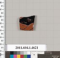 Terracotta fragment of a kylix (drinking cup), Terracotta, Greek, Attic