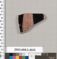 Terracotta fragment of a kylix (drinking cup), Terracotta, Greek, Attic