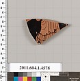 Terracotta fragment of a kylix (drinking cup), Terracotta, Greek, Attic