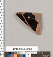 Terracotta fragment of a kylix (drinking cup), Terracotta, Greek, Attic