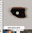 Terracotta rim fragment of a kylix (drinking cup), Terracotta, Greek, Attic