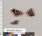 Terracotta fragments of kylikes (drinking cups), Terracotta, Greek, Attic