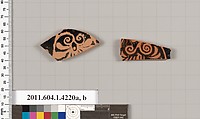 Terracotta fragments of kylikes (drinking cups), Terracotta, Greek, Attic