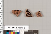 Terracotta fragments of kylikes (drinking cups), Terracotta, Greek, Attic