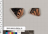 Terracotta rim fragments of kylikes (drinking cups), Terracotta, Greek, Attic