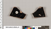 Terracotta rim fragments of kylikes (drinking cups), Terracotta, Greek, Attic