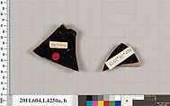 Terracotta fragments of kylikes (drinking cups), Terracotta, Greek, Attic