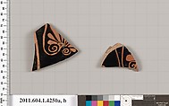 Terracotta fragments of kylikes (drinking cups), Terracotta, Greek, Attic