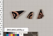 Terracotta fragments of kylikes (drinking cups), Terracotta, Greek, Attic