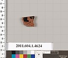 Terracotta fragment of a kylix (drinking cup), Terracotta, Greek, Attic