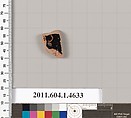 Terracotta fragment of a kylix (drinking cup), Terracotta, Greek, Attic