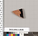 Terracotta fragment of a kylix (drinking cup), Terracotta, Greek, Attic
