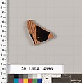 Terracotta fragment of a kylix (drinking cup), Terracotta, Greek, Attic