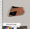Terracotta fragment of a kylix (drinking cup), Terracotta, Greek, Attic