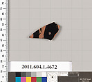 Terracotta fragment of a kylix (drinking cup), Terracotta, Greek, Attic