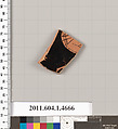 Terracotta fragment of a kylix (drinking cup), Terracotta, Greek, Attic