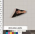 Terracotta fragment of a kylix (drinking cup), Terracotta, Greek, Attic