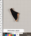 Terracotta fragment of a kylix (drinking cup), Terracotta, Greek, Attic