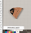Terracotta fragment of a kylix (drinking cup), Terracotta, Greek, Attic