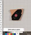 Terracotta fragment of a kylix (drinking cup), Terracotta, Greek, Attic