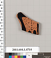 Terracotta fragment of a kylix (drinking cup), Terracotta, Greek, Attic